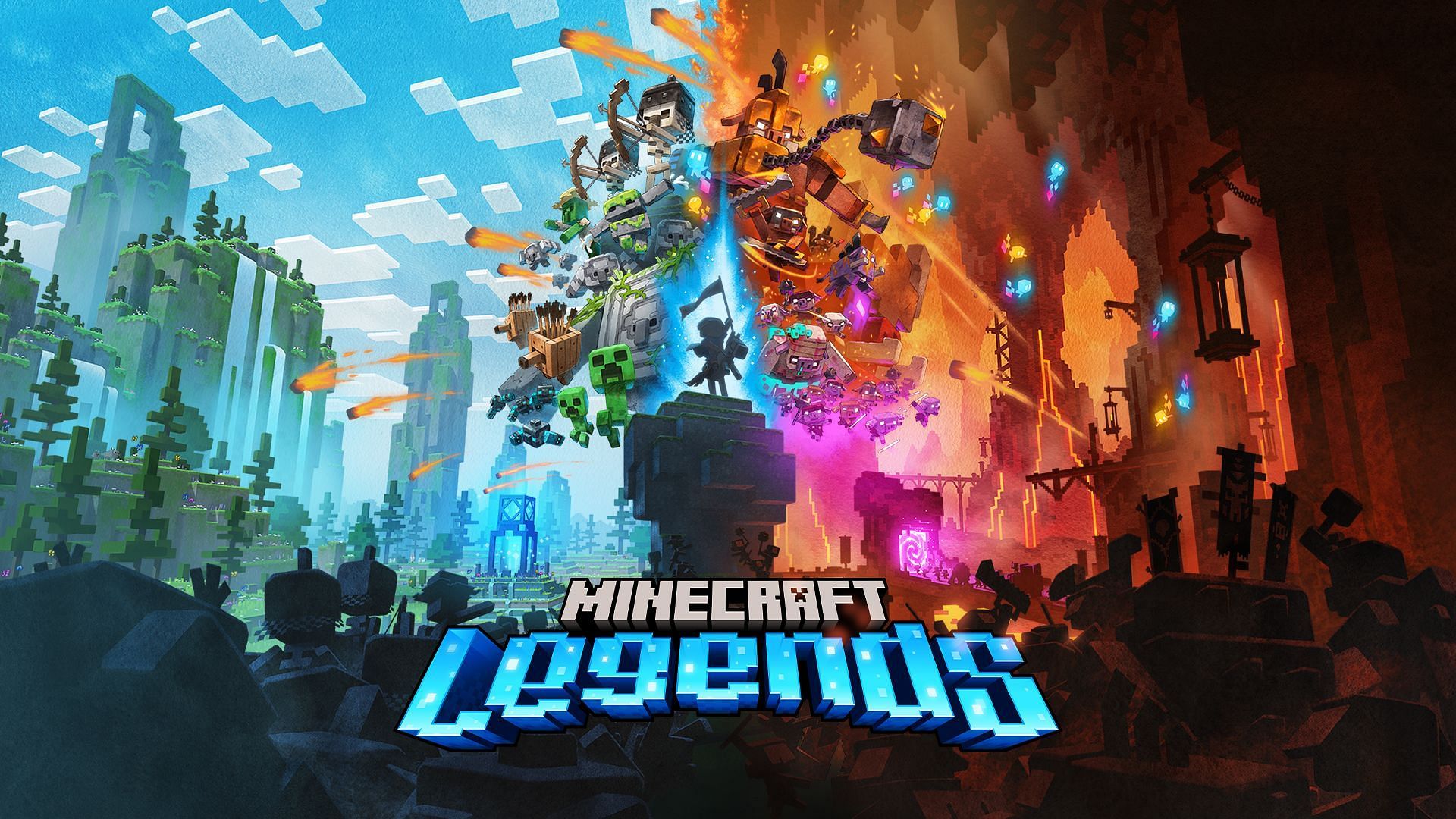 Legends follows a unique RTS-style gameplay based on the setting of popular mobs and characters (Image via Mojang Studios)